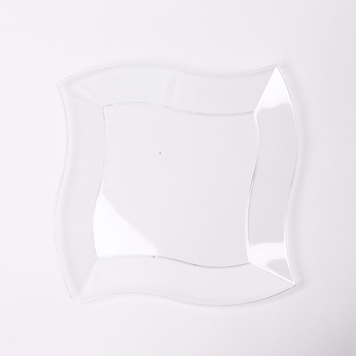 칼라 파티접시 웨이브 19cm -투명(6입)