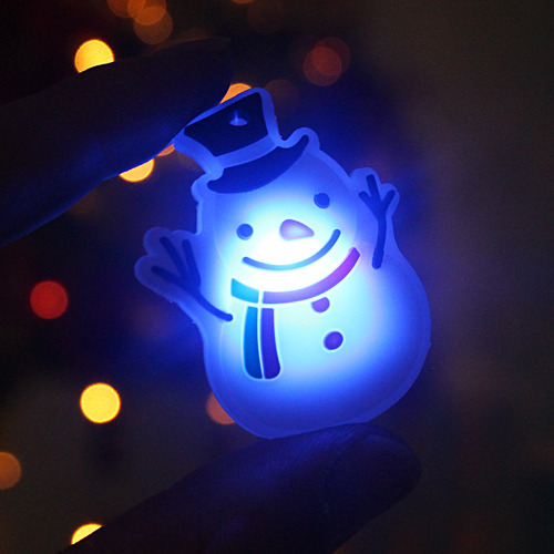 LED 플래시라이트 뱃지 (눈사람)