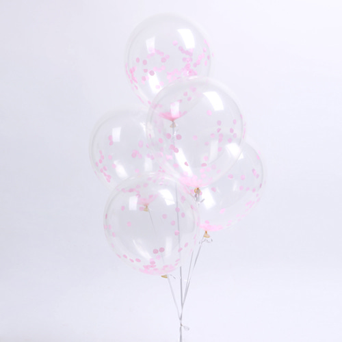 헬륨풍선(100개)써클 컨페티세트-핑크