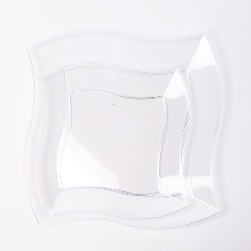칼라 파티접시 웨이브 19cm -투명(6입)