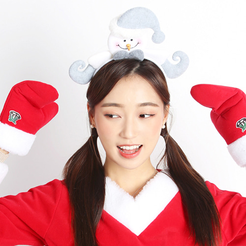 크리스마스 유러피안 머리띠 (눈사람)