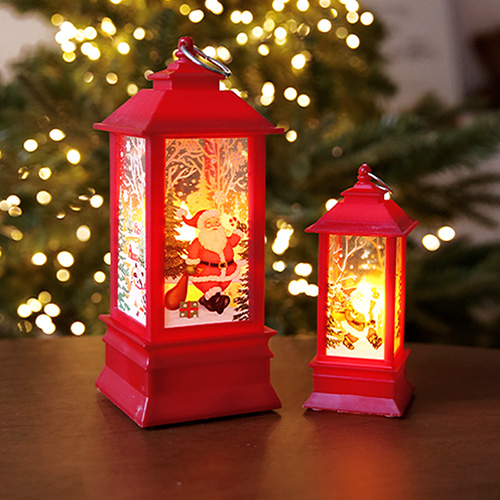 LED 크리스마스 사각랜턴(소) 산타