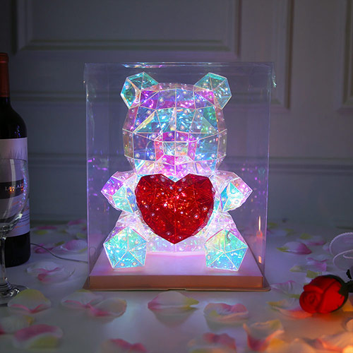 LED 홀로그램 곰인형 장식 25cm (전구포함)